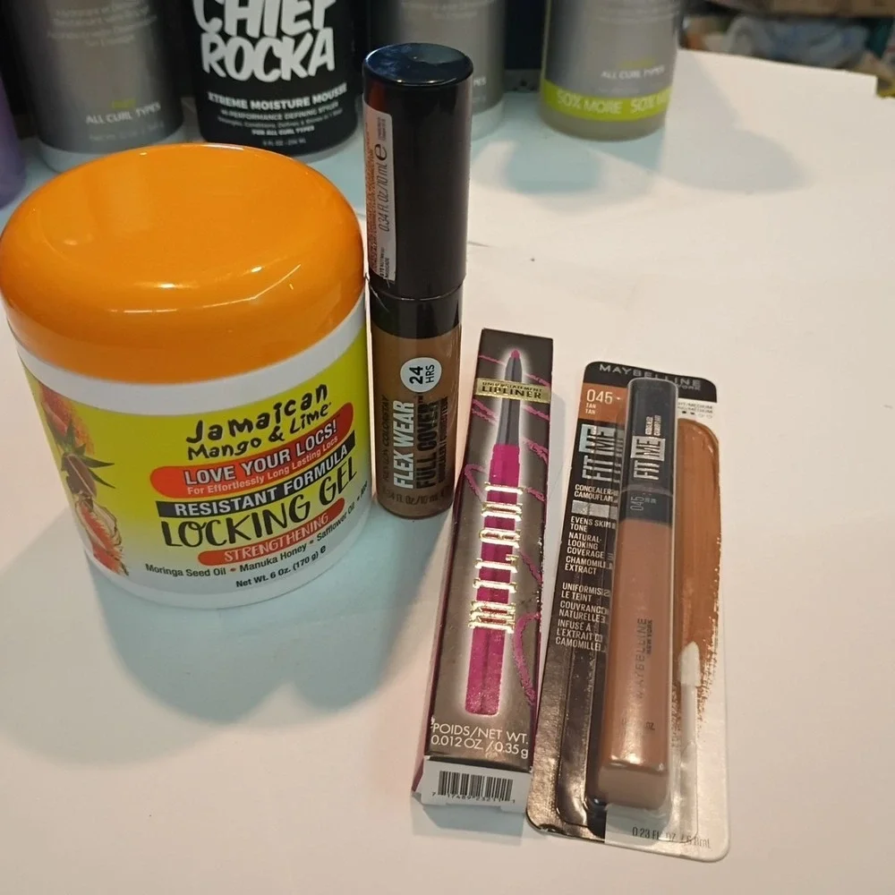 4x Discounted Cosmetics LOT - Lip Liner, Hair Gel, Concealer, Maybelline Milani‎